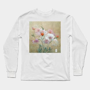 Traditional Japanese Flowers Painting Canvas #4 Long Sleeve T-Shirt